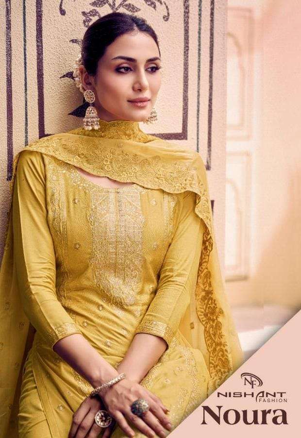 NOURA BY NISHANT FASHION 21001 TO 21006 SERIES BEAUTIFUL SUITS COLORFUL STYLISH FANCY CASUAL WEAR & ETHNIC WEAR MUSLIN SILK DRESSES AT WHOLESALE PRICE