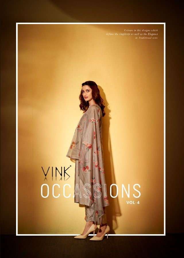 OCCASSIONS VOL-4 BY VINK 1641 TO 1646 SERIES BEAUTIFUL SUITS COLORFUL STYLISH FANCY CASUAL WEAR & ETHNIC WEAR PURE VISCOSE DRESSES AT WHOLESALE PRICE