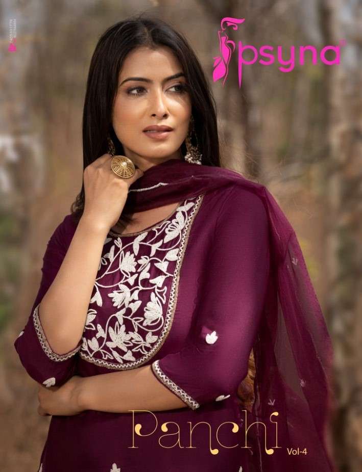 PANCHI VOL-4 BY PSYNA 4001 TO 4006 SERIES BEAUTIFUL SUITS COLORFUL STYLISH FANCY CASUAL WEAR & ETHNIC WEAR MUSLIN DRESSES AT WHOLESALE PRICE