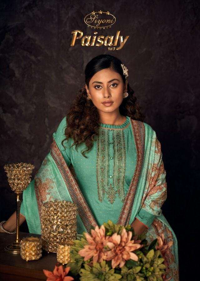 PAISALY VOL-3 BY SIYONI 35001 TO 35006 SERIES BEAUTIFUL SUITS COLORFUL STYLISH FANCY CASUAL WEAR & ETHNIC WEAR MUSLIN SILK DRESSES AT WHOLESALE PRICE