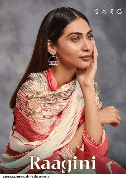 RAAGINI BY SARG BEAUTIFUL SUITS COLORFUL STYLISH FANCY CASUAL WEAR & ETHNIC WEAR MUSLIN SILK PRINT DRESSES AT WHOLESALE PRICE