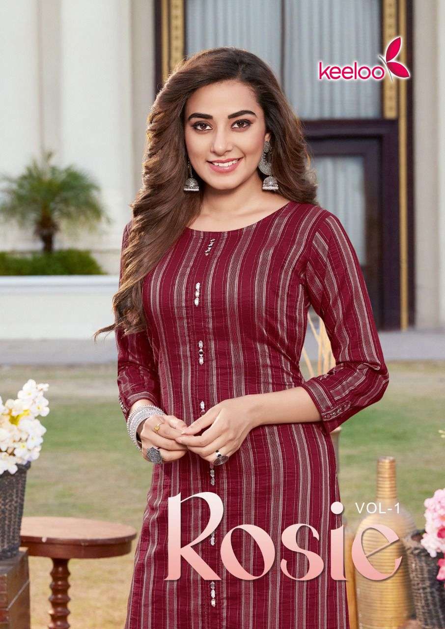 ROSIE VOL-1 BY KEELO 1001 TO 1006 SERIES DESIGNER STYLISH FANCY COLORFUL BEAUTIFUL PARTY WEAR & ETHNIC WEAR COLLECTION VISCOSE KURTIS AT WHOLESALE PRICE