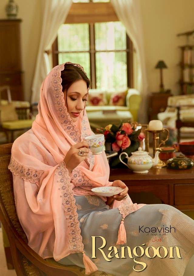 RANGOON BY KAAVISH 20001 TO 20004 SERIES BEAUTIFUL SUITS COLORFUL STYLISH FANCY CASUAL WEAR & ETHNIC WEAR MUSLIN SILK DRESSES AT WHOLESALE PRICE