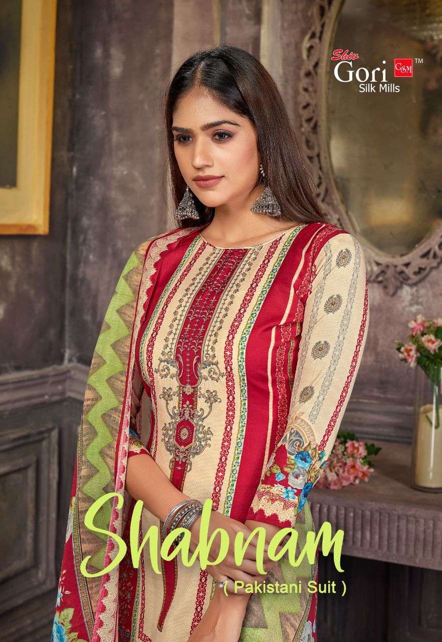 SHABNAM BY SHIV GORI SILK MILLS 1001 TO 1010 SERIES BEAUTIFUL SUITS COLORFUL STYLISH FANCY CASUAL WEAR & ETHNIC WEAR INDO COTTON PRINT DRESSES AT WHOLESALE PRICE