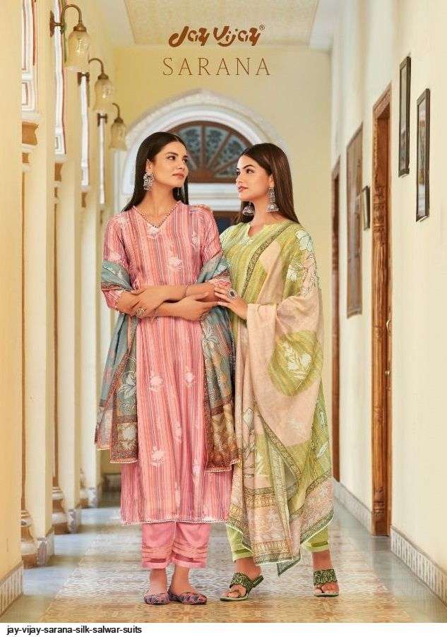 SARANA BY JAY VIJAY PRINTS 6861 TO 6866 SERIES BEAUTIFUL SUITS COLORFUL STYLISH FANCY CASUAL WEAR & ETHNIC WEAR PURE SILK DIGITAL PRINT DRESSES AT WHOLESALE PRICE