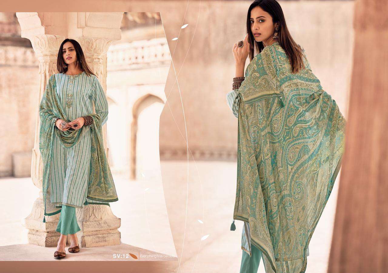 SVARA BY EHRUM 11 TO 14 SERIES BEAUTIFUL SUITS COLORFUL STYLISH FANCY CASUAL WEAR & ETHNIC WEAR HANDLOOM COTTON EMBROIDERED DRESSES AT WHOLESALE PRICE