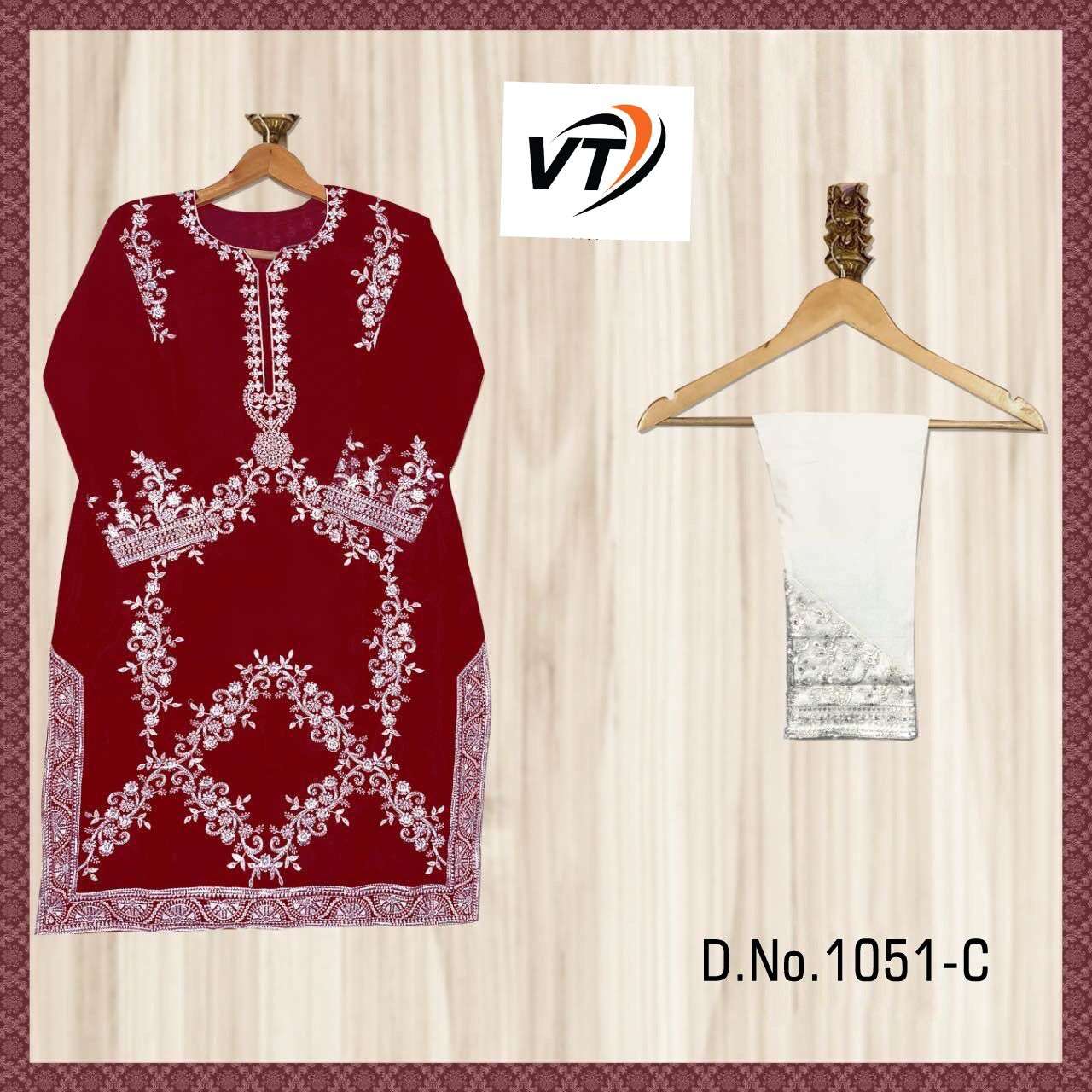 VT-1051 BY VIRATRA TEX 1051-A TO 1051-G SERIES BEAUTIFUL PAKISTANI SUITS STYLISH COLORFUL FANCY CASUAL WEAR & ETHNIC WEAR FAUX GEORGETTE DRESSES AT WHOLESALE PRICE