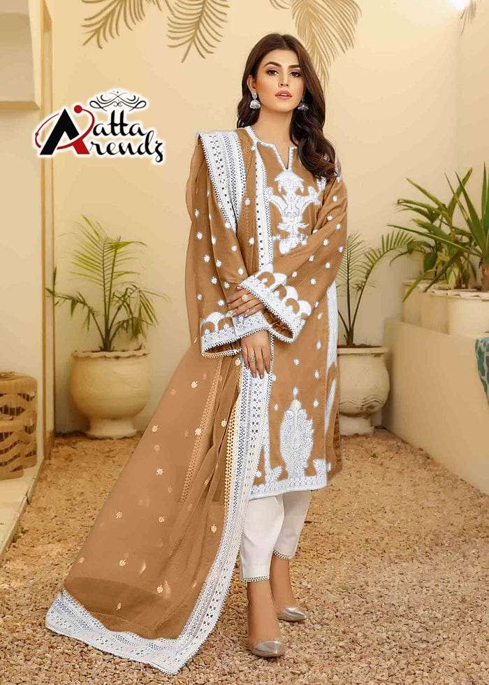 ATTA TRENDZ 2710 COLOURS BY ATTA TRENDZ 2710-A TO 2710-B SERIES BEAUTIFUL PAKISTANI SUITS COLORFUL STYLISH FANCY CASUAL WEAR & ETHNIC WEAR PURE GEORGETTE DRESSES AT WHOLESALE PRICE