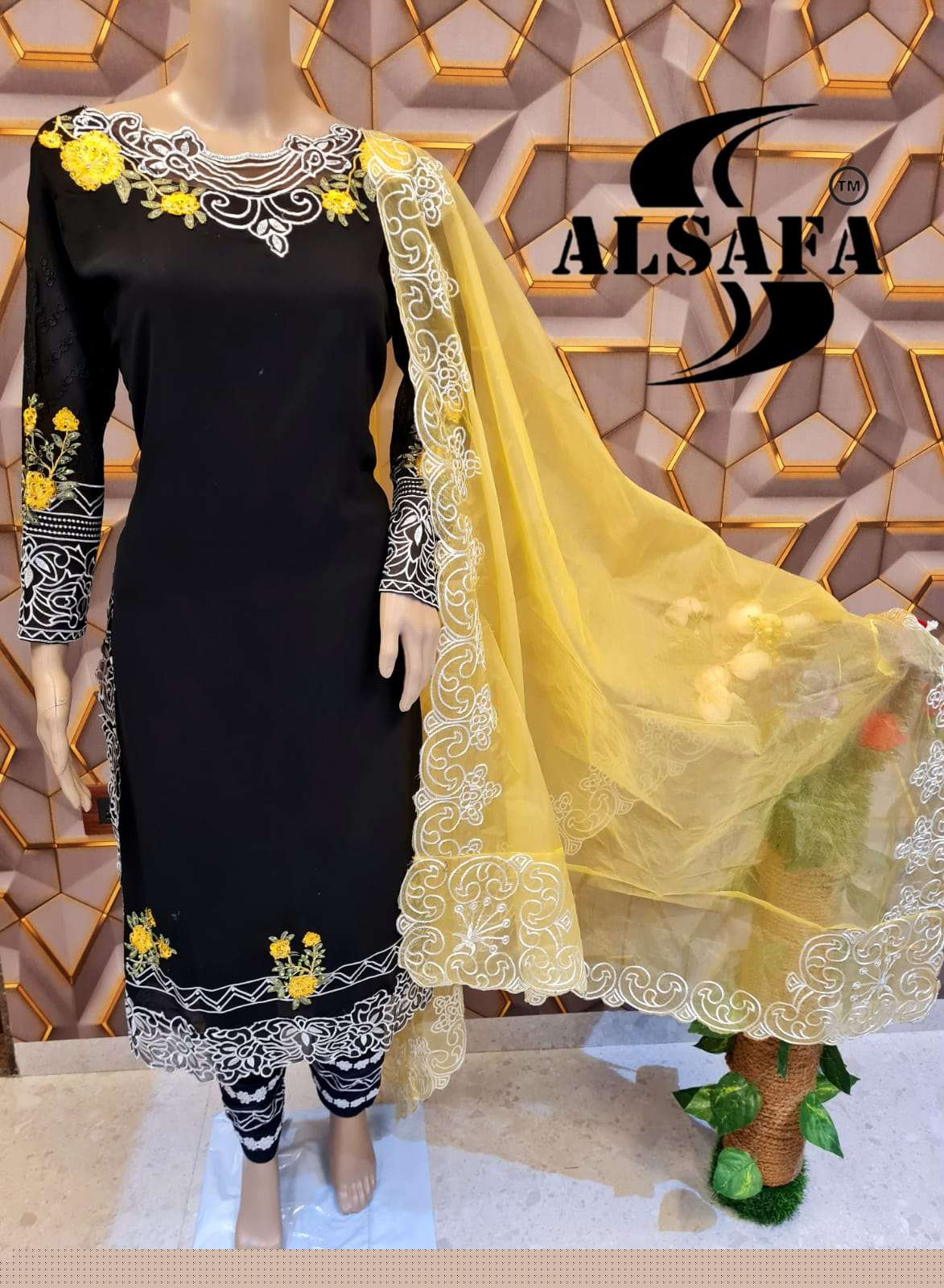 AL-SAFA HIT DESIGN 3022 BY AL-SAFA BEAUTIFUL PAKISTANI SUITS COLORFUL STYLISH FANCY CASUAL WEAR & ETHNIC WEAR PURE ORGANZA DRESSES AT WHOLESALE PRICE