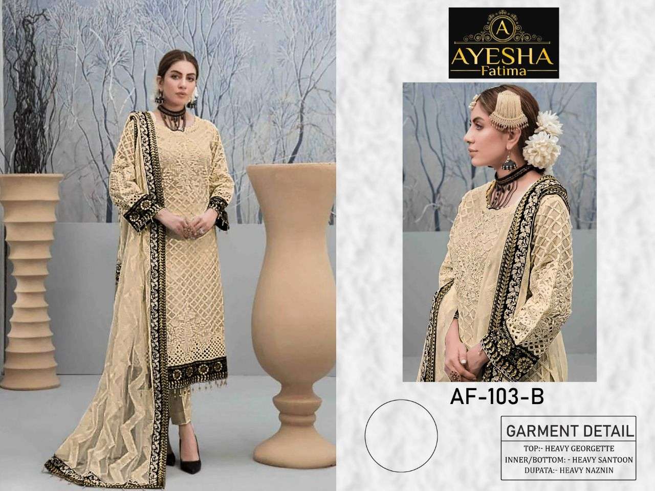 AF-102 COLOURS BY AYESHA FATIMA 102-A TO 102-D SERIES BEAUTIFUL PAKISTANI SUITS COLORFUL STYLISH FANCY CASUAL WEAR & ETHNIC WEAR HEAVY GEORGETTE DRESSES AT WHOLESALE PRICE
