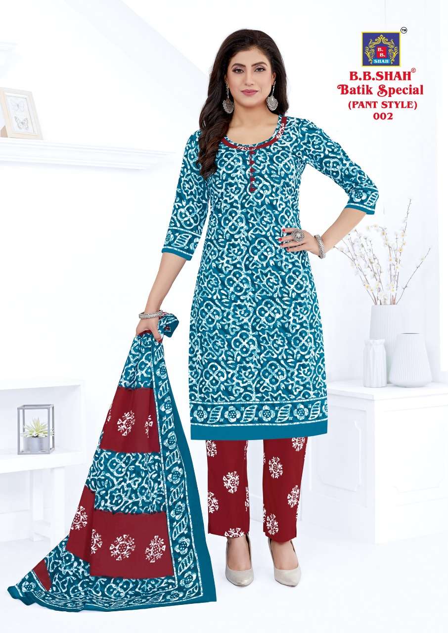 BATIK SPECIAL VOL-1 BY B B SHAH 001 TO 014 SERIES BEAUTIFUL SUITS COLORFUL STYLISH FANCY CASUAL WEAR & ETHNIC WEAR PURE COTTON PRINT DRESSES AT WHOLESALE PRICE