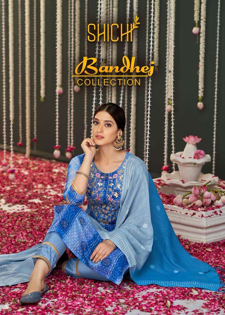 BANDHEJ COLLECTION BY SHICHI 79 TO 84 SERIES BEAUTIFUL SUITS COLORFUL STYLISH FANCY CASUAL WEAR & ETHNIC WEAR CHIFFON DRESSES AT WHOLESALE PRICE