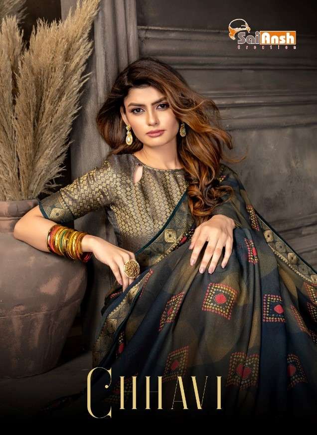 CHHAVI BY SAI ANSH 1001 TO 1008 SERIES INDIAN TRADITIONAL WEAR COLLECTION BEAUTIFUL STYLISH FANCY COLORFUL PARTY WEAR & OCCASIONAL WEAR FANCY SAREES AT WHOLESALE PRICE