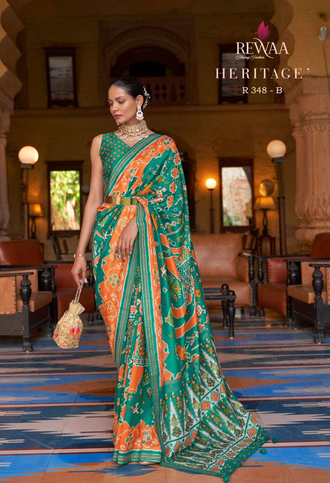 Heritage By Rewaa 348-A To 348-I Series Indian Traditional Wear Collection Beautiful Stylish Fancy Colorful Party Wear & Occasional Wear Pure Silk Sarees At Wholesale Price