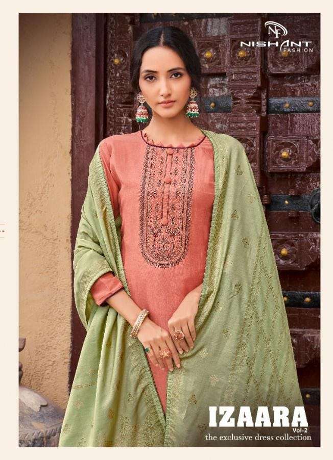 IZAARA VOL-2 BY NISHANT FASHION 24001 TO 24006 SERIES BEAUTIFUL SUITS COLORFUL STYLISH FANCY CASUAL WEAR & ETHNIC WEAR PURE COTTON DRESSES AT WHOLESALE PRICE