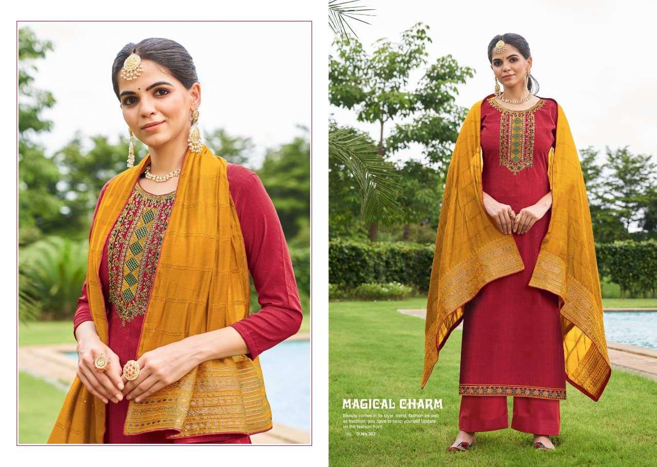 INNA BY CHERRY 301 TO 304 SERIES BEAUTIFUL SUITS COLORFUL STYLISH FANCY CASUAL WEAR & ETHNIC WEAR PURE SILK DRESSES AT WHOLESALE PRICE
