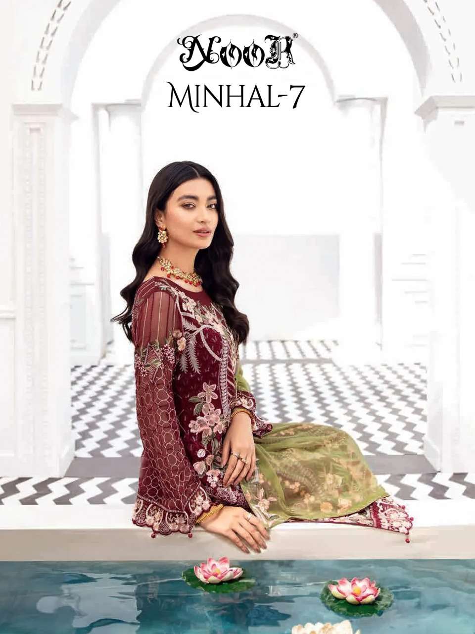 MINHAL VOL-7 BY NOOR 12321 TO 12323 SERIES BEAUTIFUL PAKISTANI SUITS STYLISH FANCY COLORFUL PARTY WEAR & OCCASIONAL WEAR FAUX GEORGETTE EMBROIDERED DRESSES AT WHOLESALE PRICE
