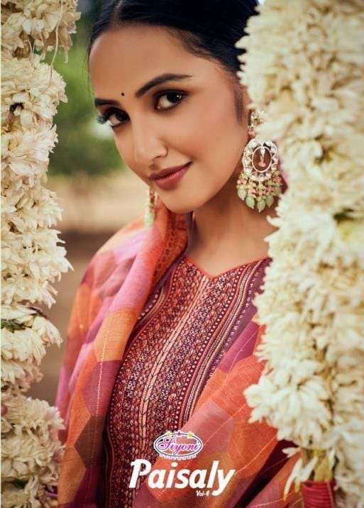 PAISALY VOL-4 BY SIYONI 33001 TO 33006 SERIES BEAUTIFUL SUITS COLORFUL STYLISH FANCY CASUAL WEAR & ETHNIC WEAR MUSLIN SILK DRESSES AT WHOLESALE PRICE