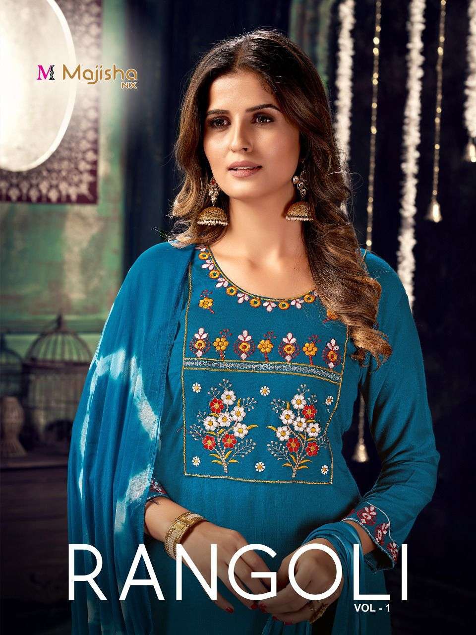 RANGOLI VOL-1 BY MAJISHA NX 1001 TO 1008 SERIES BEAUTIFUL SUITS COLORFUL STYLISH FANCY CASUAL WEAR & ETHNIC WEAR RAYON SLUB DRESSES AT WHOLESALE PRICE