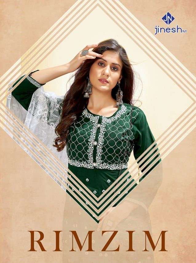 RIMZIM BY JINESH NX 1001 TO 1006 SERIES BEAUTIFUL STYLISH FANCY COLORFUL CASUAL WEAR & ETHNIC WEAR SILK EMBROIDERED GOWNS WITH DUPATTA AT WHOLESALE PRICE