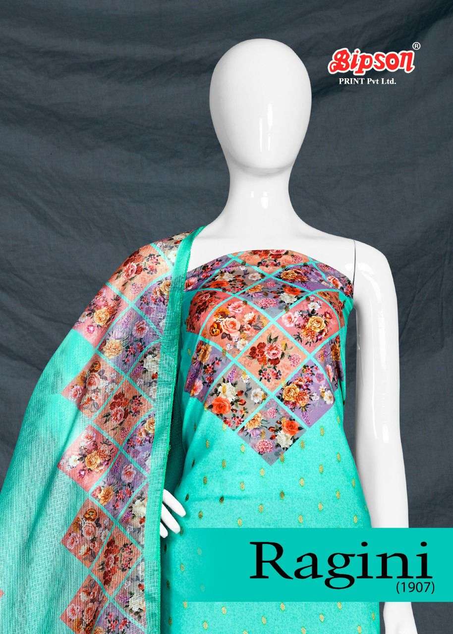 RAGINI 1907 BY BIPSON 01 TO 04 SERIES BEAUTIFUL SUITS COLORFUL STYLISH FANCY CASUAL WEAR & ETHNIC WEAR MUSLIN PRINT DRESSES AT WHOLESALE PRICE