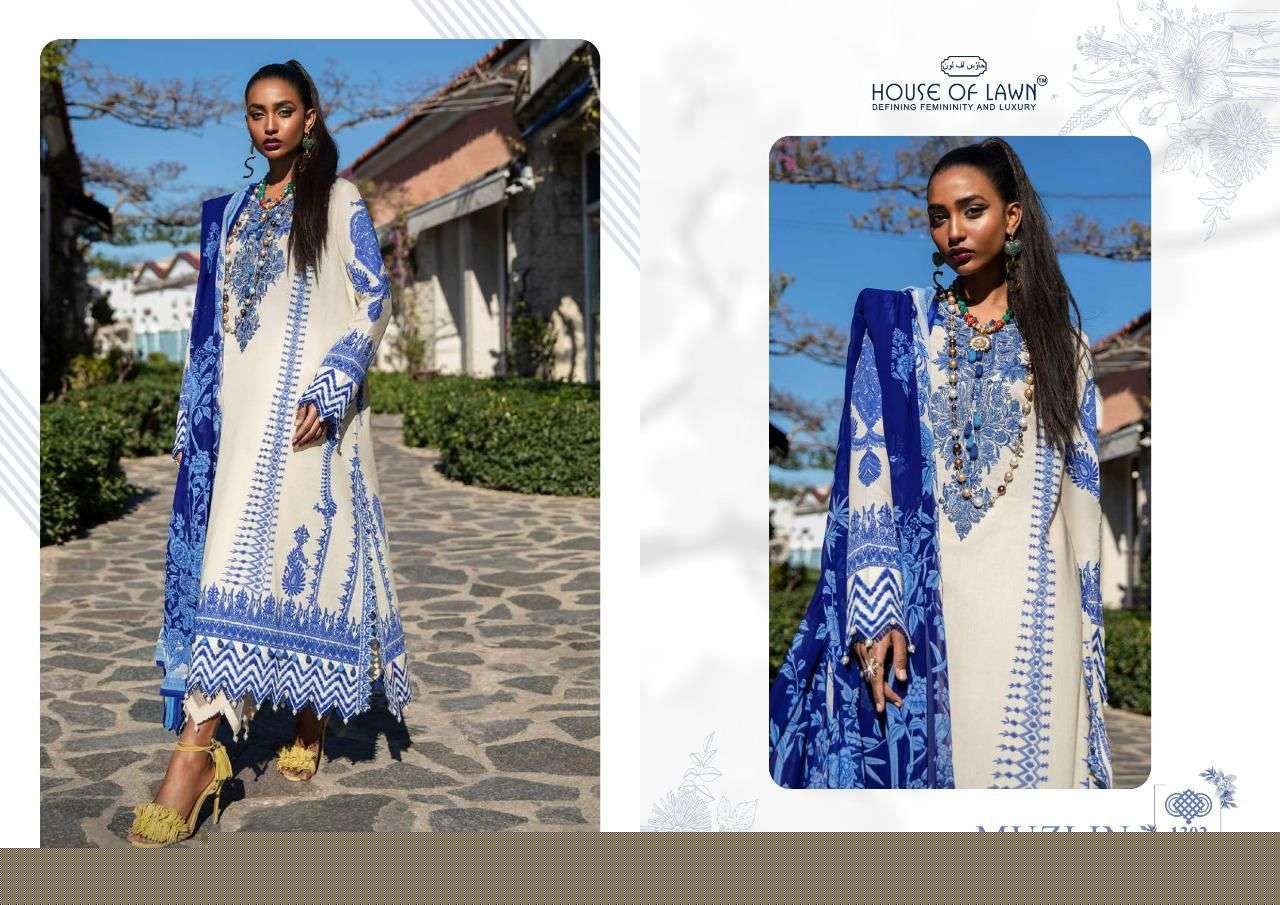 SANA SAFINA MUZLIN BY HOUSE OF LAWN 1301 TO 1306 SERIES BEAUTIFUL SUITS COLORFUL STYLISH FANCY CASUAL WEAR & ETHNIC WEAR PURE LAWN PRINT DRESSES AT WHOLESALE PRICE