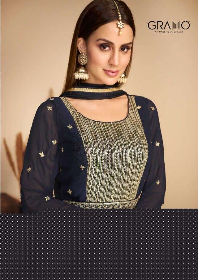 SAJDA COLOR BY GRAMO 6001 TO 6004 SERIES BEAUTIFUL ANARKALI SUITS COLORFUL STYLISH FANCY CASUAL WEAR & ETHNIC WEAR GEORGETTE DRESSES AT WHOLESALE PRICE