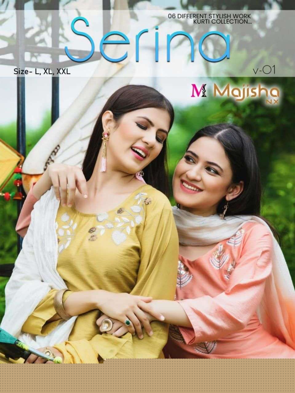 SERINA VOL-1 BY MAJISHA NX 101 TO 106 SERIES BEAUTIFUL SUITS COLORFUL STYLISH FANCY CASUAL WEAR & ETHNIC WEAR VISCOSE SILK RAYON DRESSES AT WHOLESALE PRICE