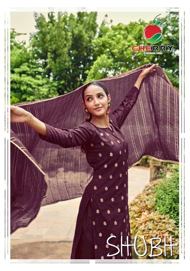 SHUBH BY CHERRY 701 TO 704 SERIES BEAUTIFUL SUITS COLORFUL STYLISH FANCY CASUAL WEAR & ETHNIC WEAR JACQUARD SILK DRESSES AT WHOLESALE PRICE
