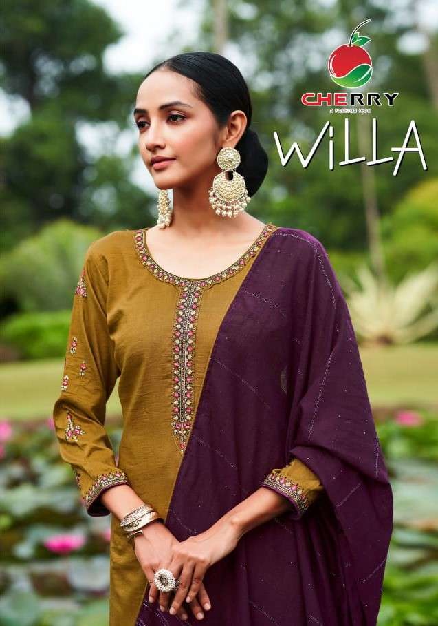 WILLA BY CHERRY 101 TO 104 SERIES BEAUTIFUL SUITS COLORFUL STYLISH FANCY CASUAL WEAR & ETHNIC WEAR PARAMPARA SILK DRESSES AT WHOLESALE PRICE