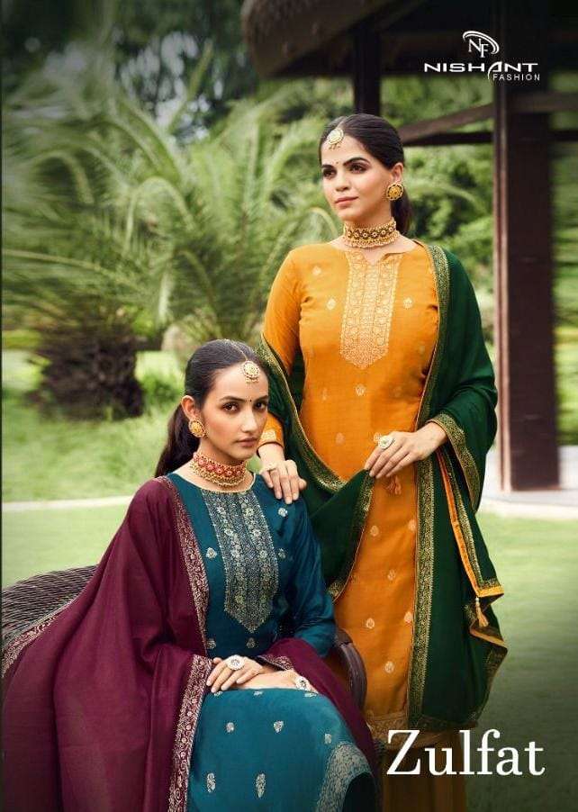 ZULFAT BY NISHANT FASHION 29001 TO 29006 SERIES BEAUTIFUL SUITS COLORFUL STYLISH FANCY CASUAL WEAR & ETHNIC WEAR PURE MUSLIN SILK DRESSES AT WHOLESALE PRICE