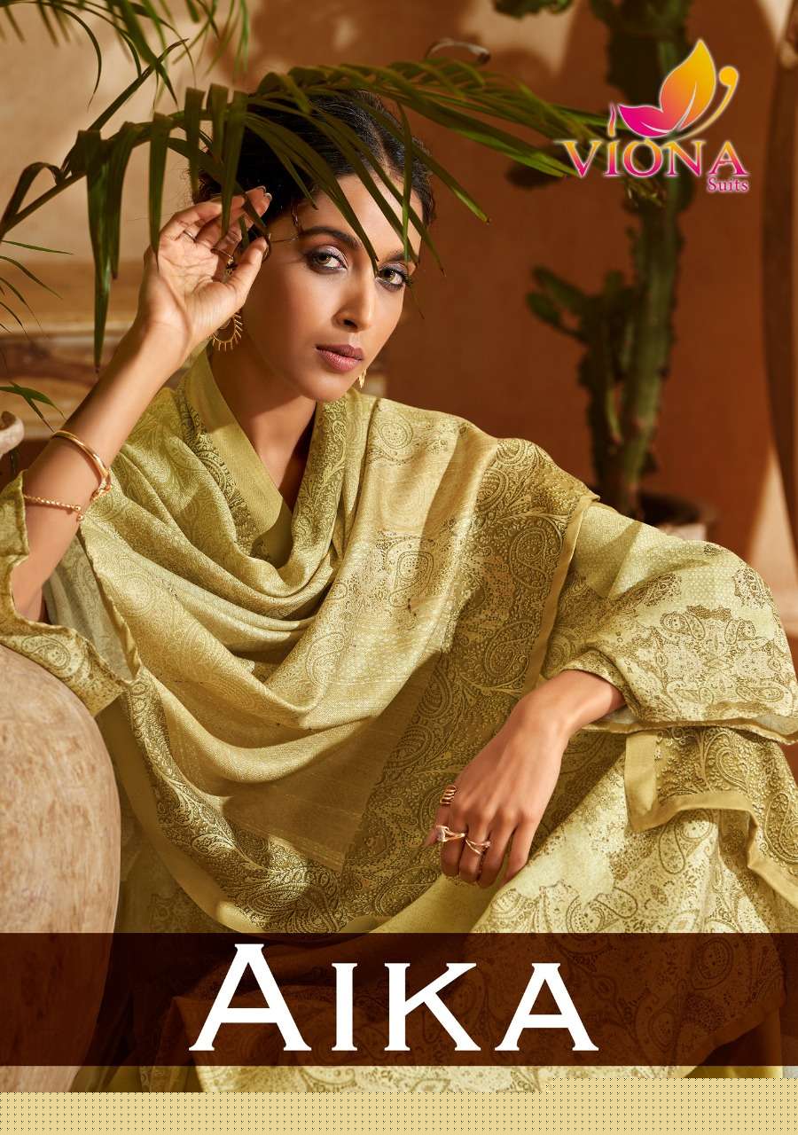 AIKA BY VIONA SUITS 1001 TO 1008 SERIES BEAUTIFUL SUITS STYLISH FANCY COLORFUL PARTY WEAR & OCCASIONAL WEAR PURE PASHMINA DIGITAL PRINT DRESSES AT WHOLESALE PRICE