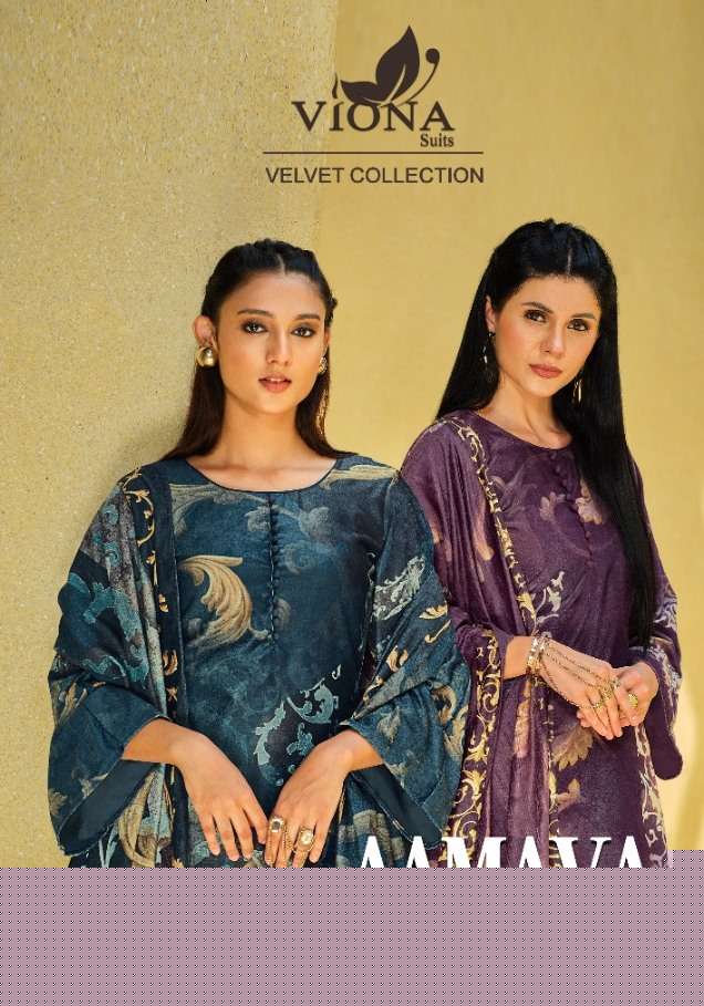 AAMAYA BY VIONA SUITS 11001 TO 11006 SERIES BEAUTIFUL STYLISH SUITS FANCY COLORFUL CASUAL WEAR & ETHNIC WEAR & READY TO WEAR PURE VELVET EMBROIDERED DRESSES AT WHOLESALE PRICE