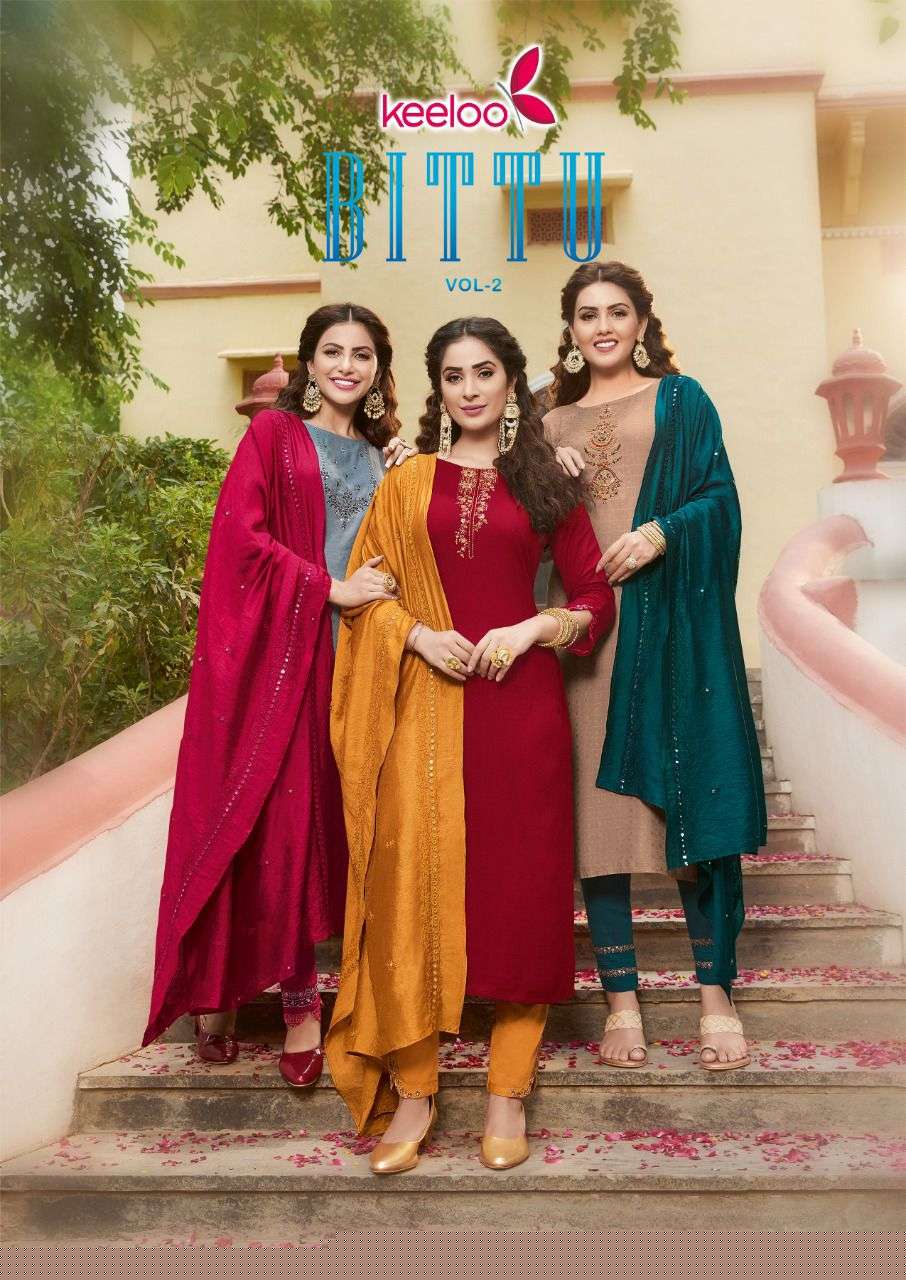 BITU VOL-2 BY KEELOO 1007 TO 1012 SERIES BEAUTIFUL STYLISH SHARARA SUITS FANCY COLORFUL CASUAL WEAR & ETHNIC WEAR & READY TO WEAR HEAVY RAYON DRESSES AT WHOLESALE PRICE