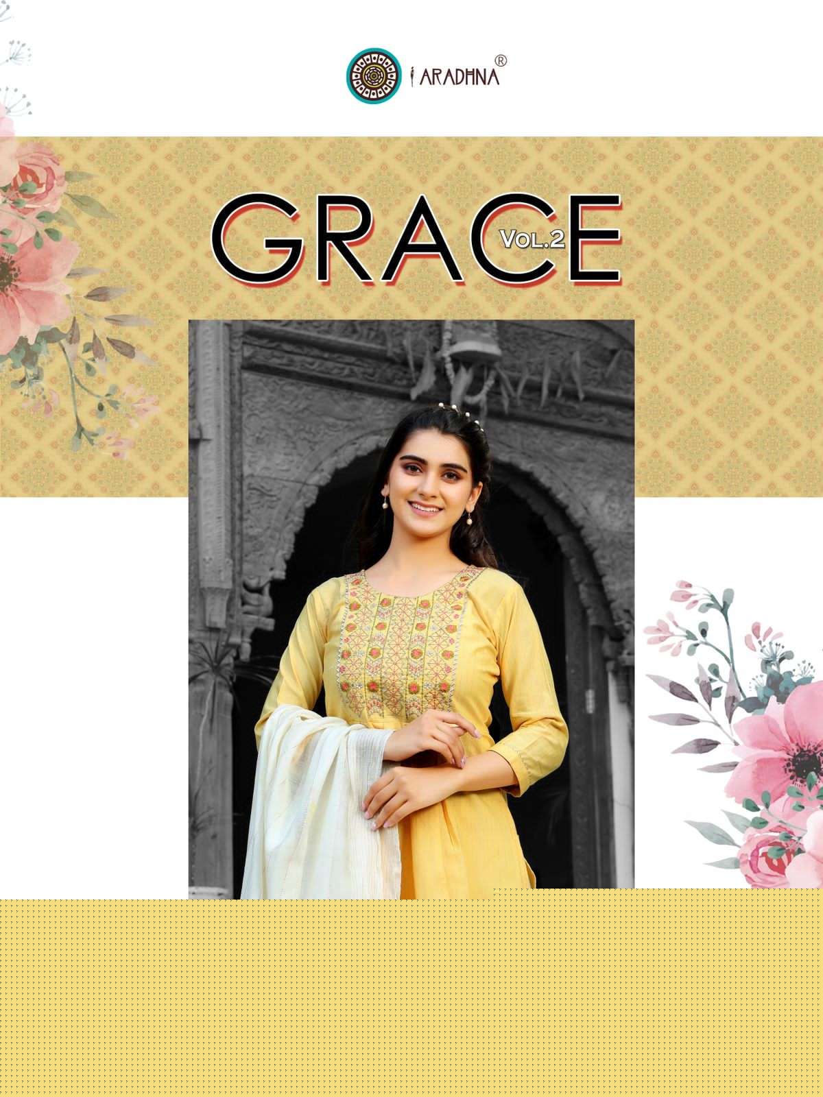 GRACE VOL-2 BY ARADHNA FASHION 2001 TO 2004 SERIES DESIGNER STYLISH FANCY COLORFUL BEAUTIFUL PARTY WEAR & ETHNIC WEAR COLLECTION COTTON KURTIS AT WHOLESALE PRICE