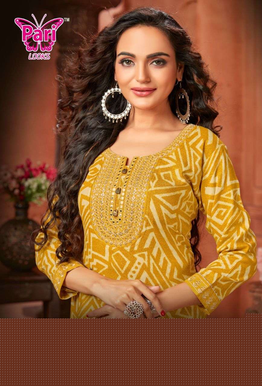 GALAXY BY PARI 101 TO 108 SERIES BEAUTIFUL STYLISH FANCY COLORFUL CASUAL WEAR & ETHNIC WEAR RAYON FOIL KURTIS AT WHOLESALE PRICE