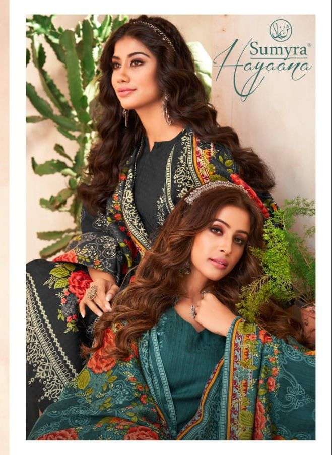 HAYAANA BY SUMYRA 40001 TO 40008 SERIES BEAUTIFUL SUITS COLORFUL STYLISH FANCY CASUAL WEAR & ETHNIC WEAR PURE PASHMINA PRINT DRESSES AT WHOLESALE PRICE