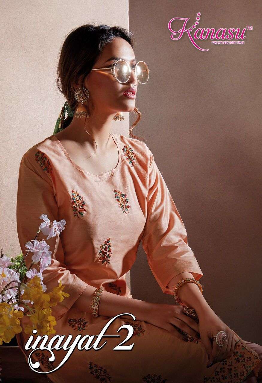 INAYAT VOL-2 BY KANASU 8101 TO 8108 SERIES DESIGNER STYLISH FANCY COLORFUL BEAUTIFUL PARTY WEAR & ETHNIC WEAR COLLECTION SIL KURTIS WITH BOTTOM AT WHOLESALE PRICE