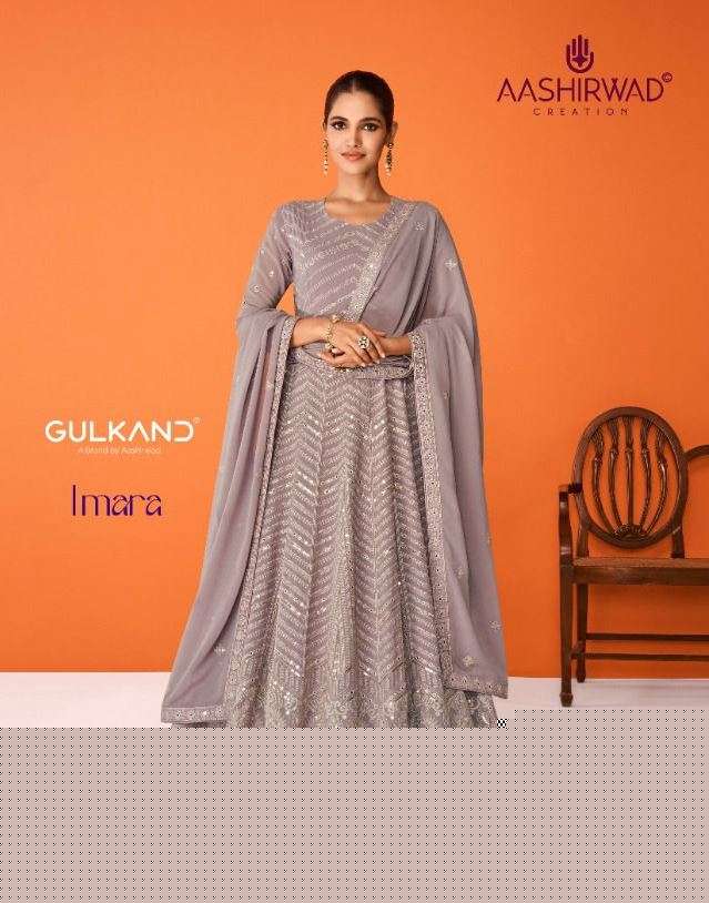 IMARA BY GULKAND 9320 TO 9324 SERIES BEAUTIFUL ANARKALI SUITS COLORFUL STYLISH FANCY CASUAL WEAR & ETHNIC WEAR GEORGETTE EMBROIDERED DRESSES AT WHOLESALE PRICE