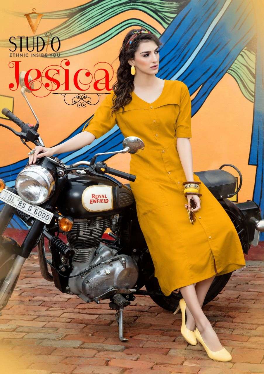 JESSICA BY V STUDIO 51471 TO 51478 SERIES DESIGNER STYLISH FANCY COLORFUL BEAUTIFUL PARTY WEAR & ETHNIC WEAR COLLECTION PURE COTTON KURTIS AT WHOLESALE PRICE