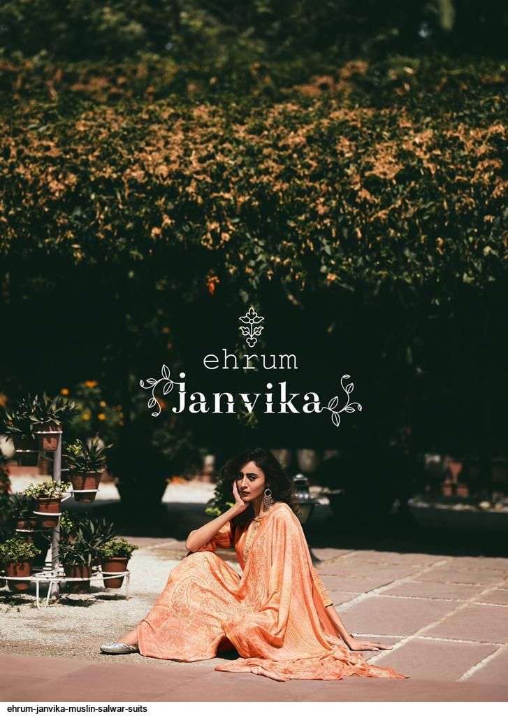 JANVIKA BY EHRUM 91 TO 93 SERIES BEAUTIFUL SUITS COLORFUL STYLISH FANCY CASUAL WEAR & ETHNIC WEAR PURE MUSLIN PRINT DRESSES AT WHOLESALE PRICE