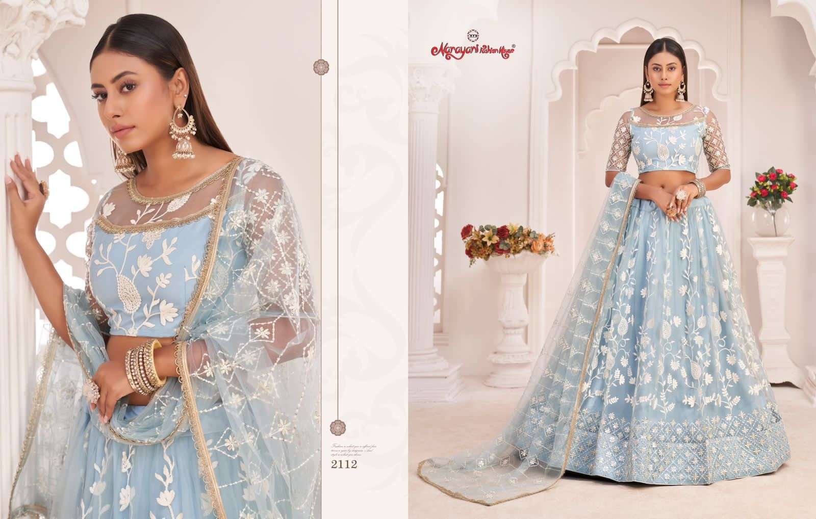 KELAYA VOL-3 BY NARAYANI FASHION HOUSE 2111 TO 2116 SERIES DESIGNER BEAUTIFUL NAVRATRI COLLECTION OCCASIONAL WEAR & PARTY WEAR NET LEHENGAS AT WHOLESALE PRICE
