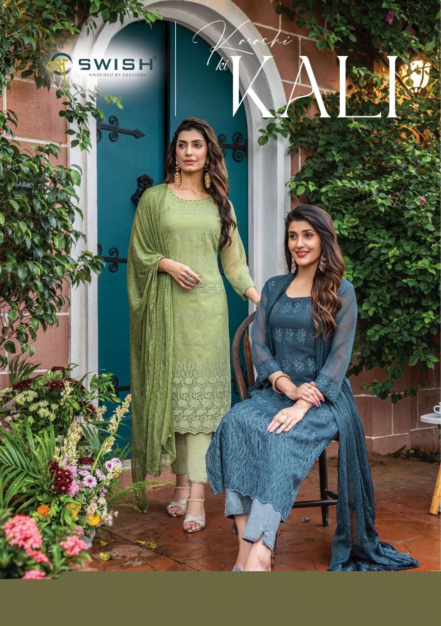 KALI BY SWISH 101 TO 106 SERIES BEAUTIFUL SUITS COLORFUL STYLISH FANCY CASUAL WEAR & ETHNIC WEAR FANCY DRESSES AT WHOLESALE PRICE