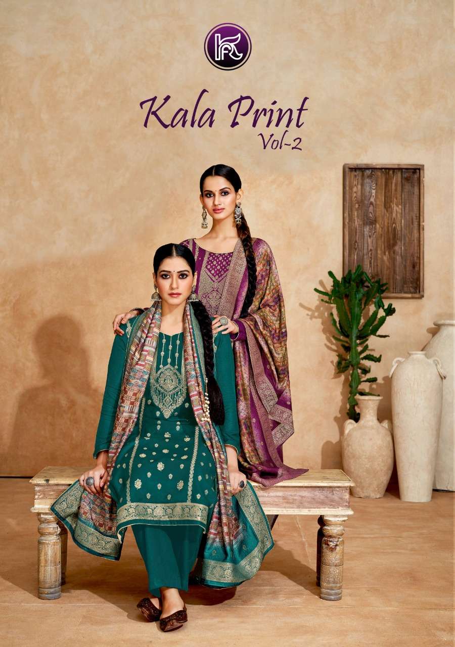 KALA PRINT VOL-2 BY KALA FASHION 7001 TO 7006 SERIES BEAUTIFUL SUITS COLORFUL STYLISH FANCY CASUAL WEAR & ETHNIC WEAR VISCOSE PASHMINA DRESSES AT WHOLESALE PRICE