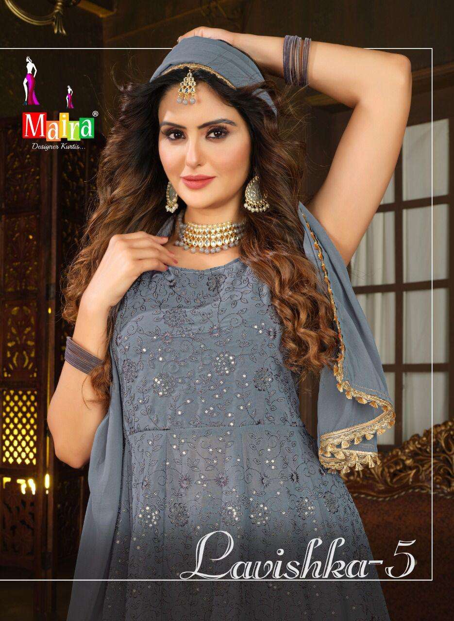 LAVISHKA VOL-5 BY MAIRA 101 TO 108 SERIES BEAUTIFUL SHARARA SUITS COLORFUL STYLISH FANCY CASUAL WEAR & ETHNIC WEAR GEORGETTE DRESSES AT WHOLESALE PRICE