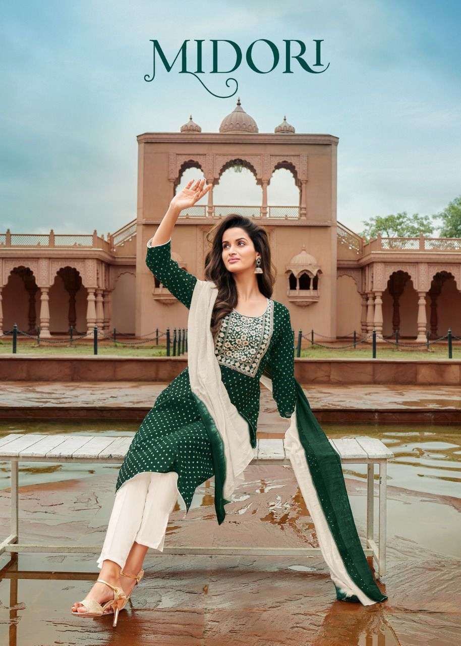 MIDORI BY ARTIO 53001 TO 53006 SERIES SUITS BEAUTIFUL FANCY COLORFUL STYLISH PARTY WEAR & OCCASIONAL WEAR FANCY EMBROIDERY DRESSES AT WHOLESALE PRICE