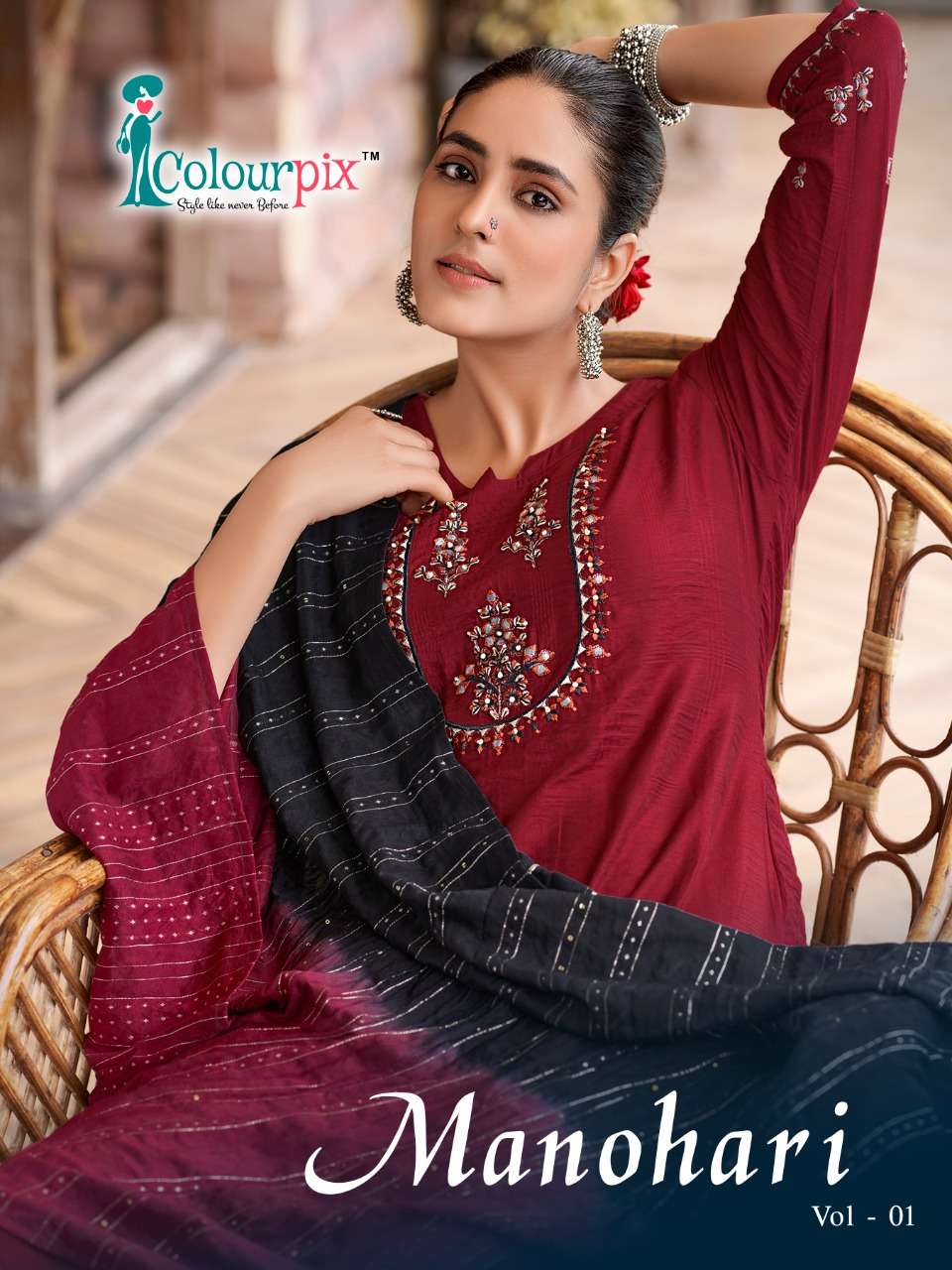 MANOHARI VOL-1 BY COLOURPIX 1001 TO 1006 SERIES BEAUTIFUL SUITS COLORFUL STYLISH FANCY CASUAL WEAR & ETHNIC WEAR VISCOSE DRESSES AT WHOLESALE PRICE