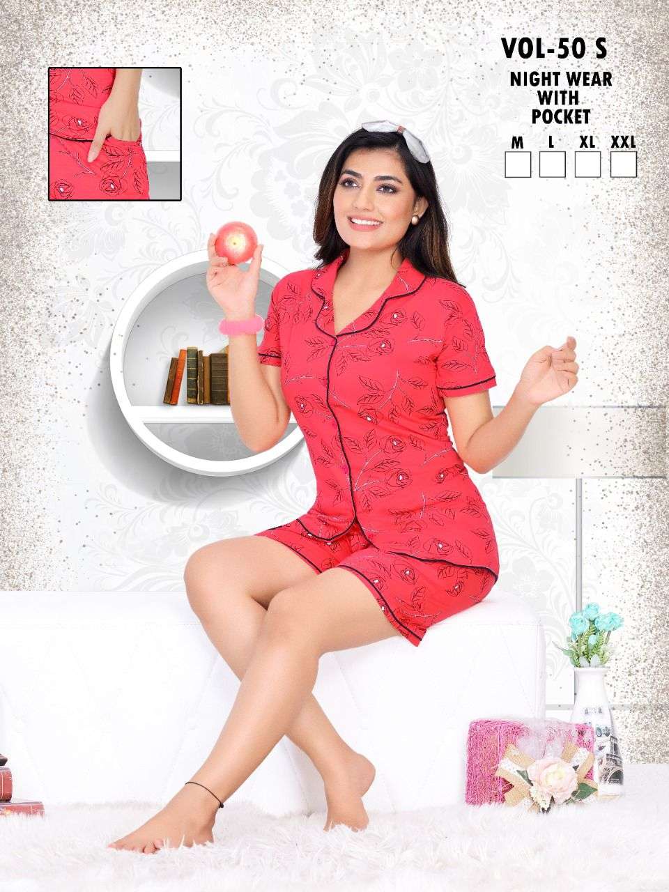 NIGHT WEAR VOL-50S BY KAAMIRI 01 TO 06 SERIES BEAUTIFUL STYLISH FANCY COLORFUL CASUAL WEAR & ETHNIC WEAR HOSIERY COTTON NIGHT SUITS AT WHOLESALE PRICE