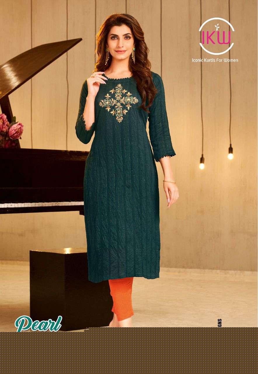 PEARL VOL-2 BY IKW 001 TO 008 SERIES DESIGNER STYLISH FANCY COLORFUL BEAUTIFUL PARTY WEAR & ETHNIC WEAR COLLECTION VISCOSE SIL KURTIS AT WHOLESALE PRICE