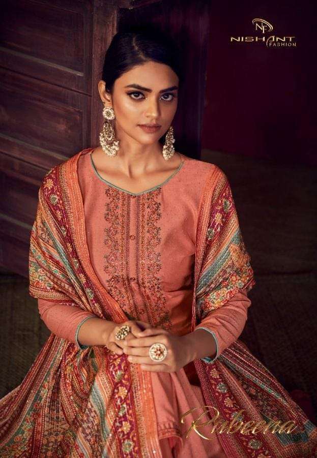 RUBEENA BY NISHANT FASHION 30001 TO 30006 SERIES BEAUTIFUL SUITS COLORFUL STYLISH FANCY CASUAL WEAR & ETHNIC WEAR CHINNON SILK DRESSES AT WHOLESALE PRICE